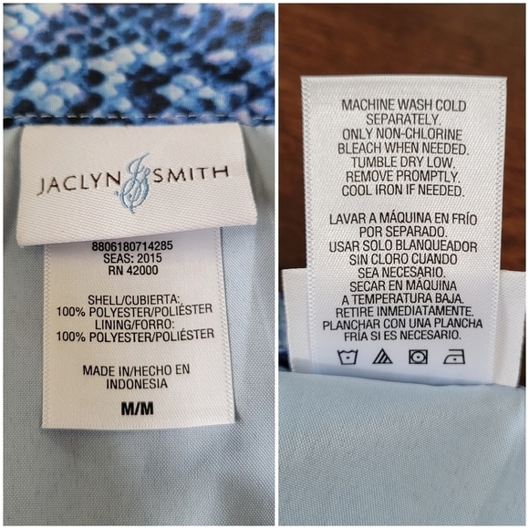 Jaclyn Smith Blue Flowy A-Line Snakeskin Print Lightweight Midi Skirt Size M - Picture 3 of 7